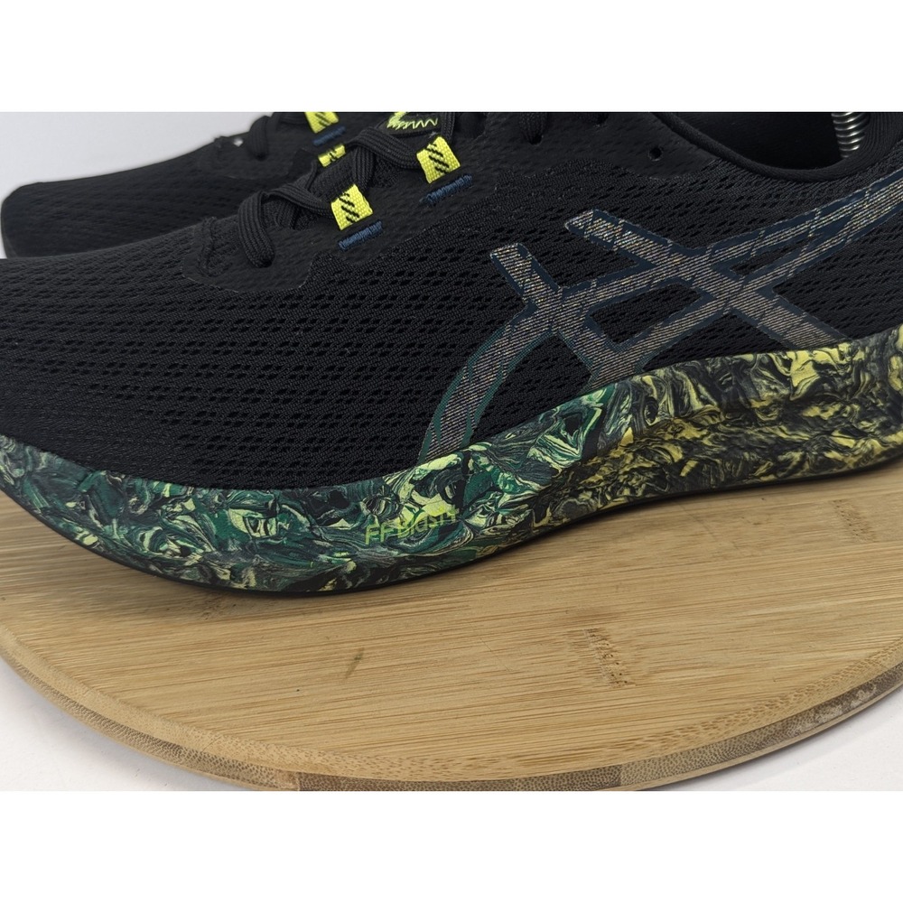 Asics Mens 10 Noosa Tri 16 Shoes Black Green Sneakers Running Gym Athletic - Picture 7 of 11